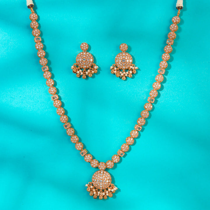 Antique Long Necklace With Gold Plating 222736