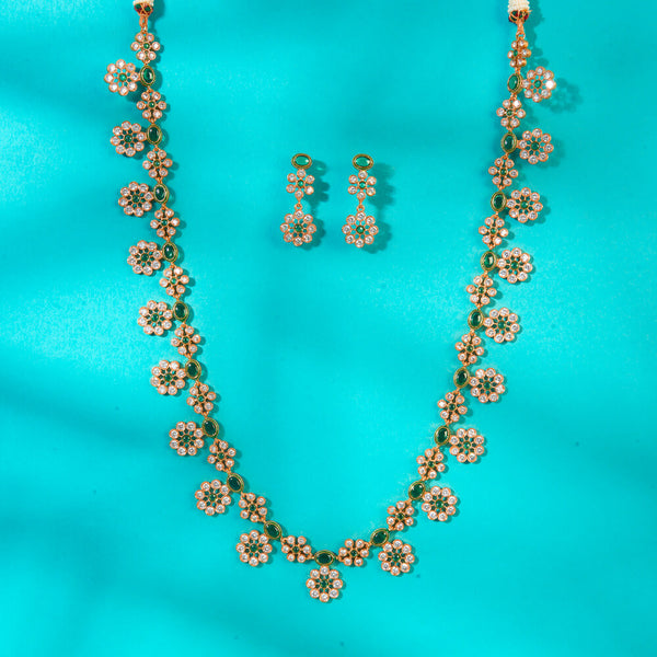 Antique Long Necklace With Gold Plating 222737