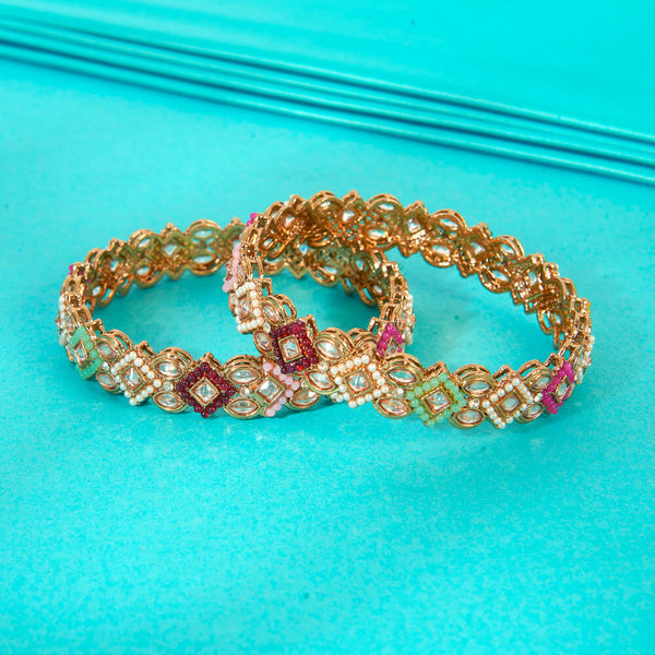 222743 Antique Classic Bangles With Mehndi Plating