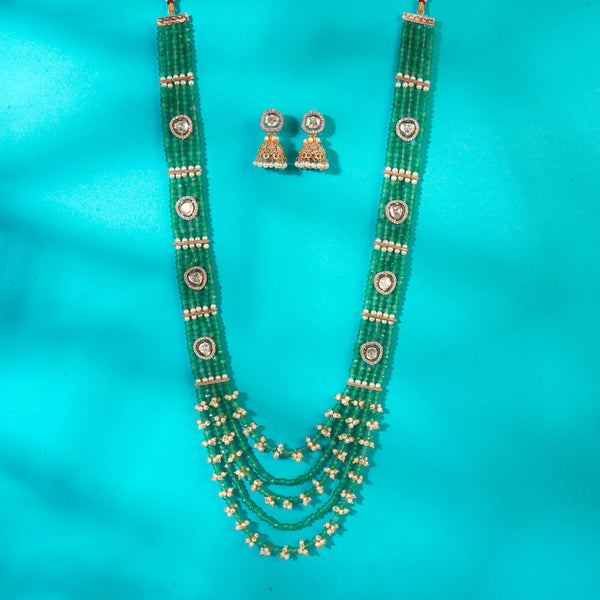 Antiquepearl Mala Necklace With Gold Plating 222749