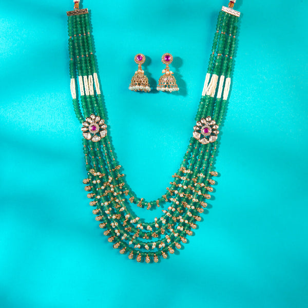 Antiquepearl Mala Necklace With Gold Plating 222751