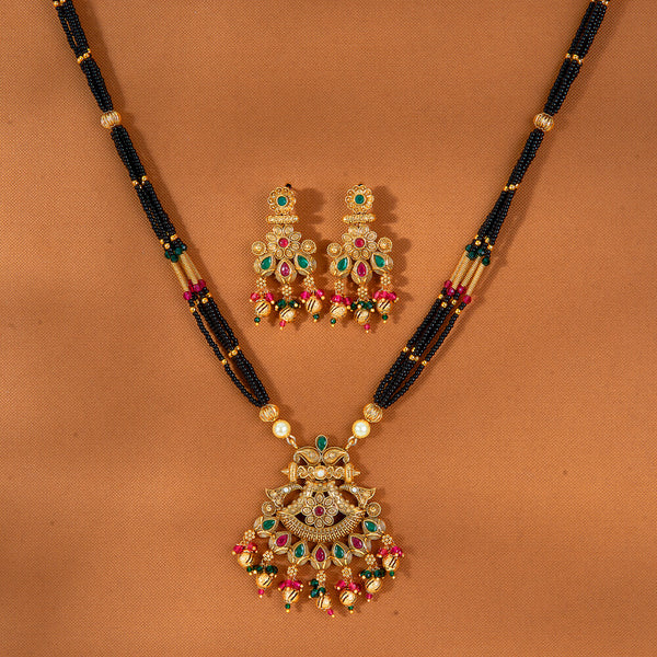 222795 Antique Classic Mangalsutra With Gold Plating