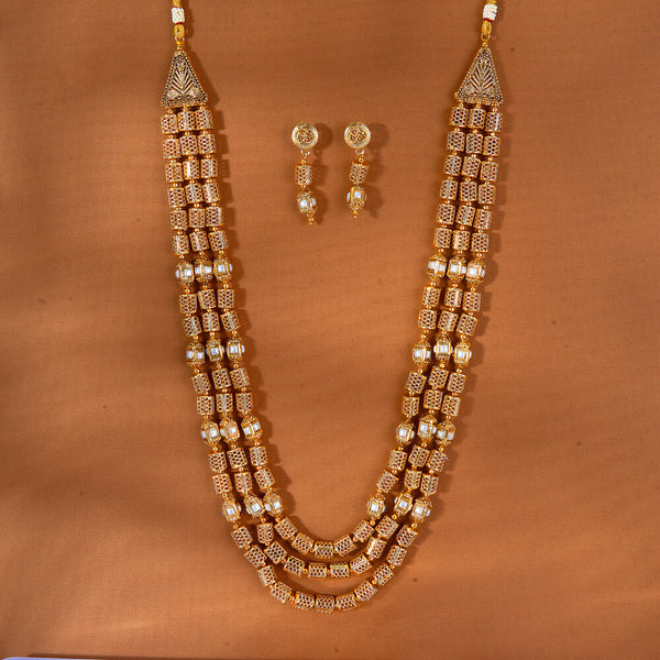 222799 Antique Mala Necklace With Gold Plating