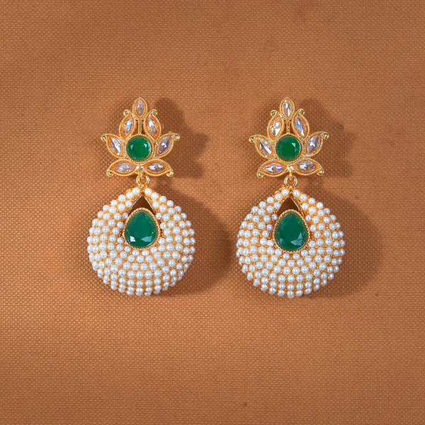 222853 Antique Pearl Earring With Gold Plating