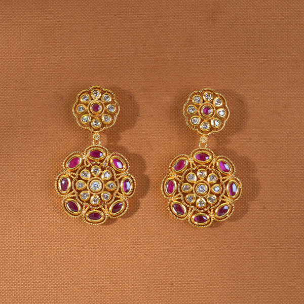 222883 Antique Classic Earring With Matte Gold Plating