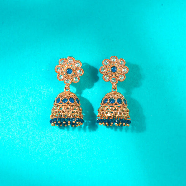 222915 Antique Jhumki With Gold Plating