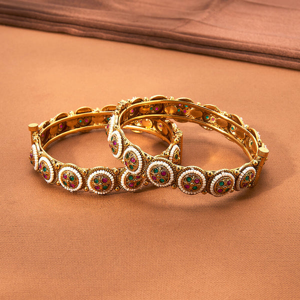 222916 Antique Openable Bangles With Gold Plating