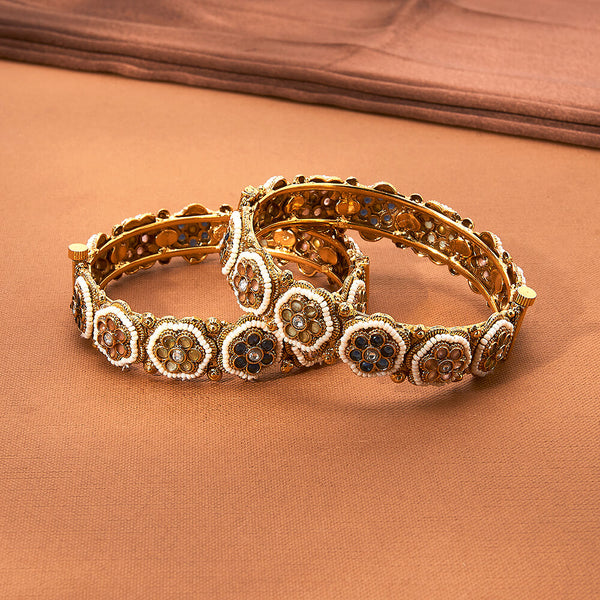 222917 Antique Openable Bangles With Gold Plating