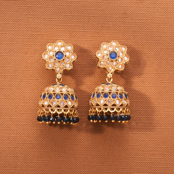 222928 Antique Jhumki With Gold Plating