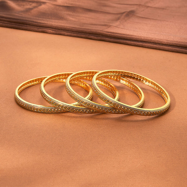 222937 Antique Plain Gold Bangles With Gold Plating