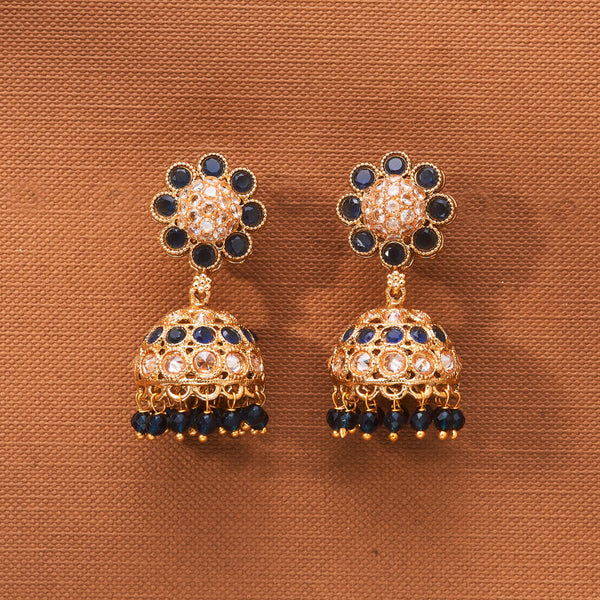 222942 Antique Jhumki With Gold Plating