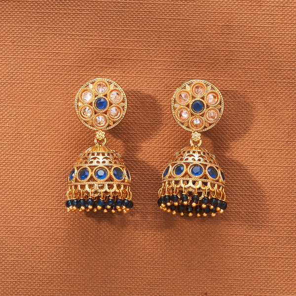 222946 Antique Jhumki With Gold Plating