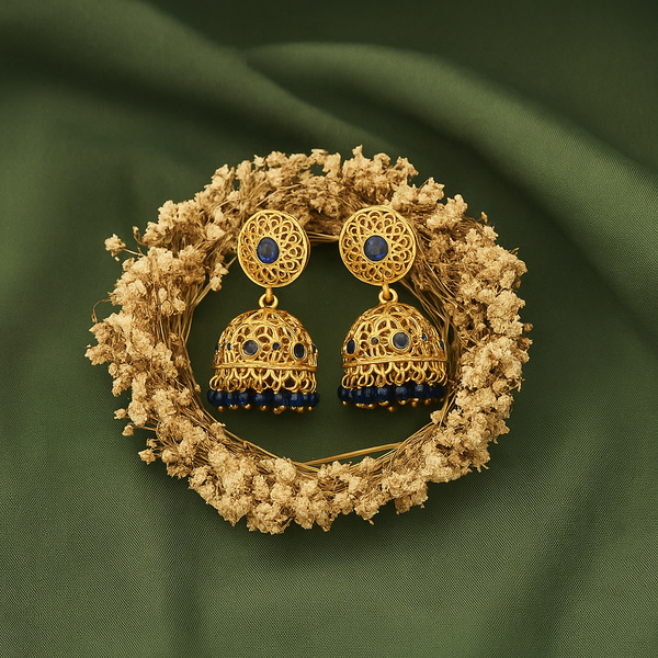 222971 Antique Jhumki With Gold Plating