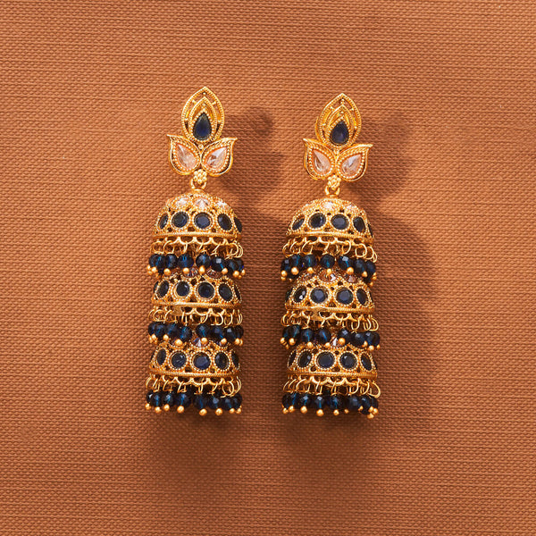 223001 Antique Triple Jhumki With Gold Plating