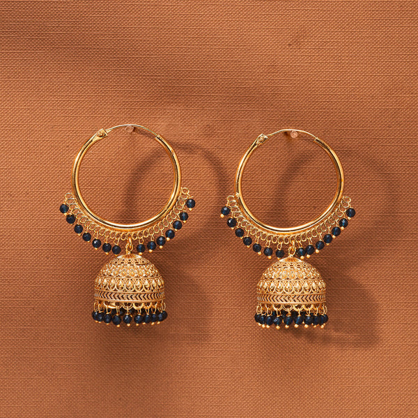 223068 Antique Jhumki With Gold Plating