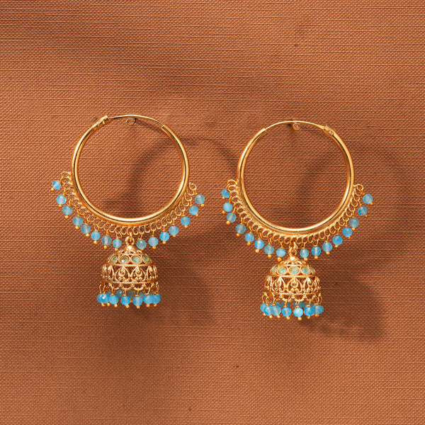 223075 Antique Jhumki With Gold Plating