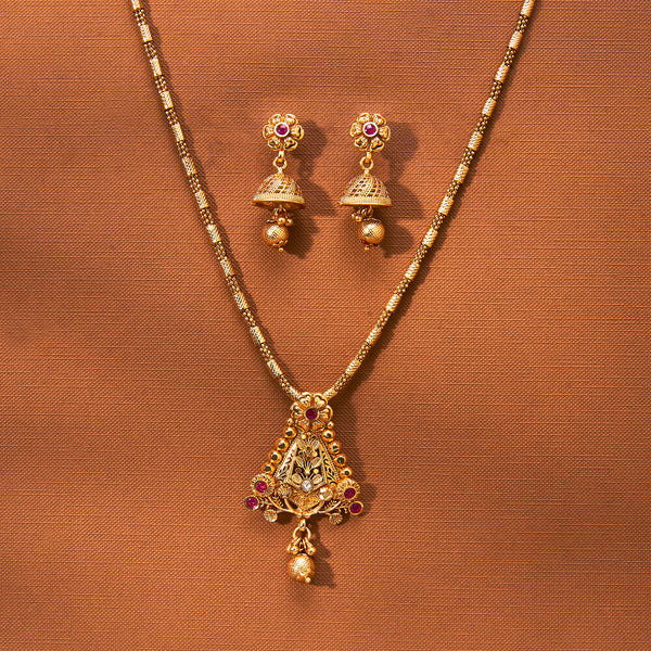 223176 Antique Chain Pendant Set With Gold Plating