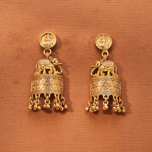 223182 Antique Temple Earring With Gold Plating