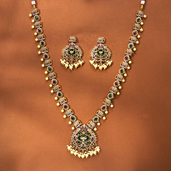 223192 Antique Pearl Necklace With Matte Gold Plating