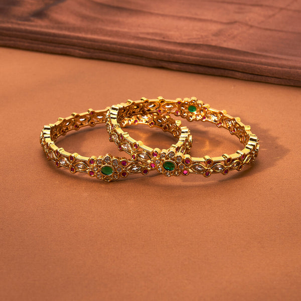 223199 Antique Classic Bangles With Matte Gold Plating