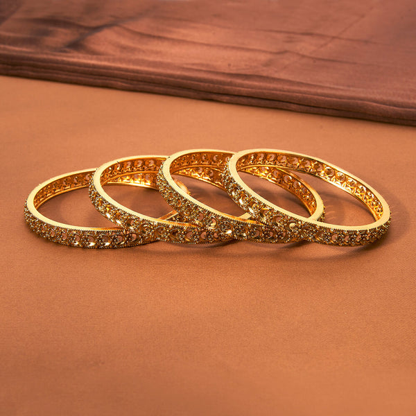 223214 Antique Classic Bangles With Matte Gold Plating