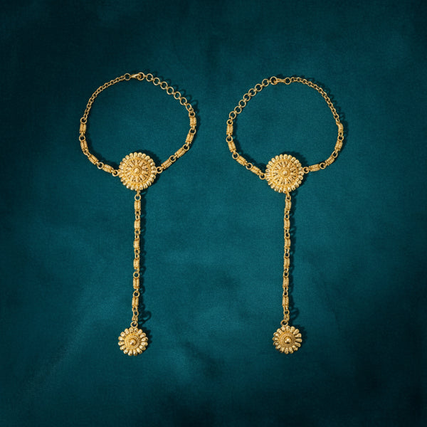 223231 Antique Plain Gold Hath Pan With Gold Plating