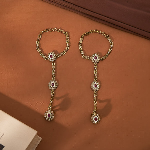 223239 Antique Classic Hath Pan With Mehndi Plating