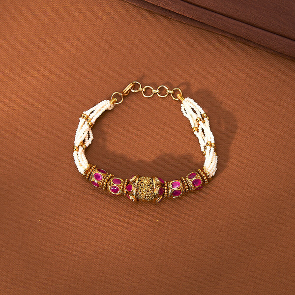 223342 Antique Adjustable Bracelet With Gold Plating