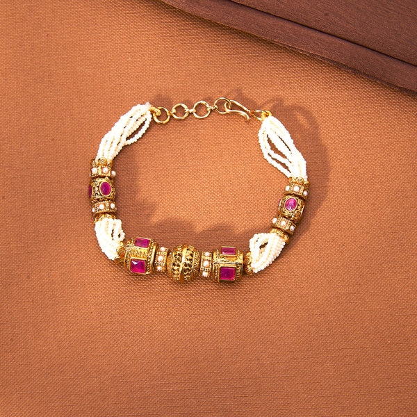 223344 Antique Adjustable Bracelet With Gold Plating