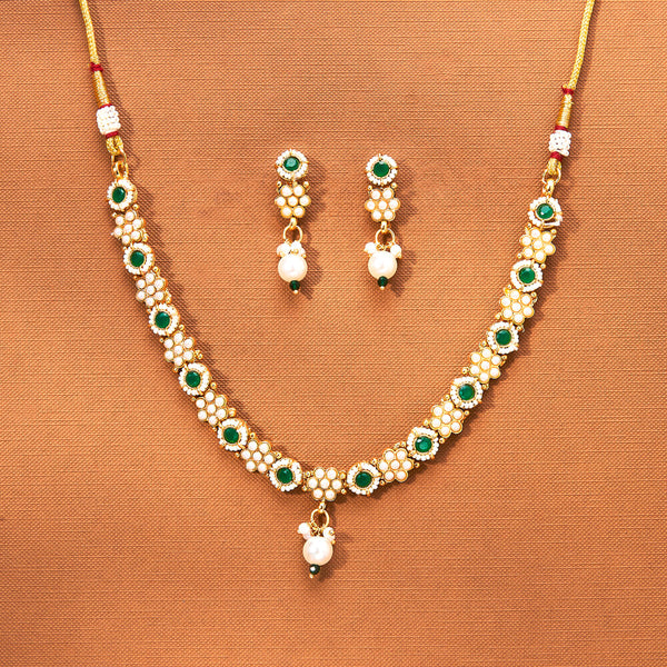 223359 Antique Delicate Necklace Set With Gold Plating