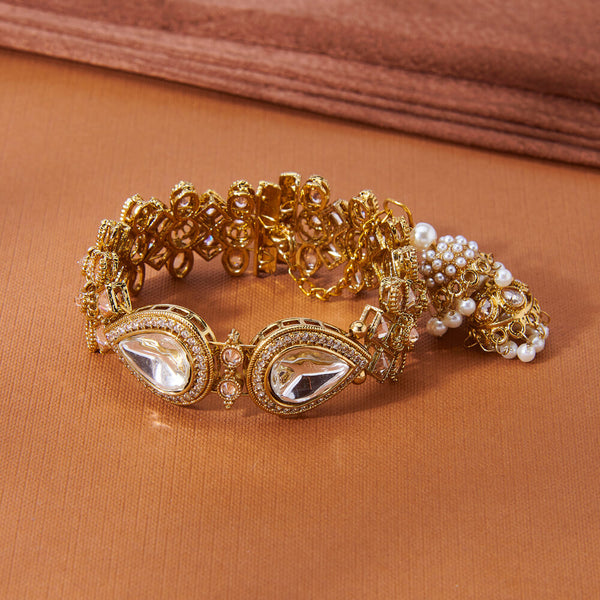 223397 Antique Adjustable Bracelet With Mehndi Plating