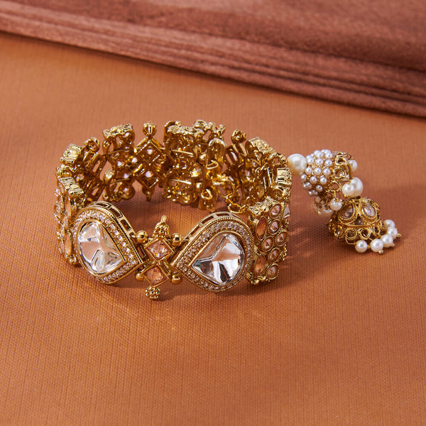 223399 Antique Adjustable Bracelet With Mehndi Plating