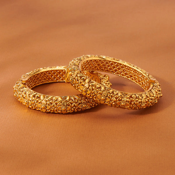 223420 Antique Openable Bangles With Gold Plating