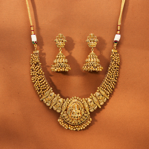 223432 Antique Temple Necklace With Gold Plating