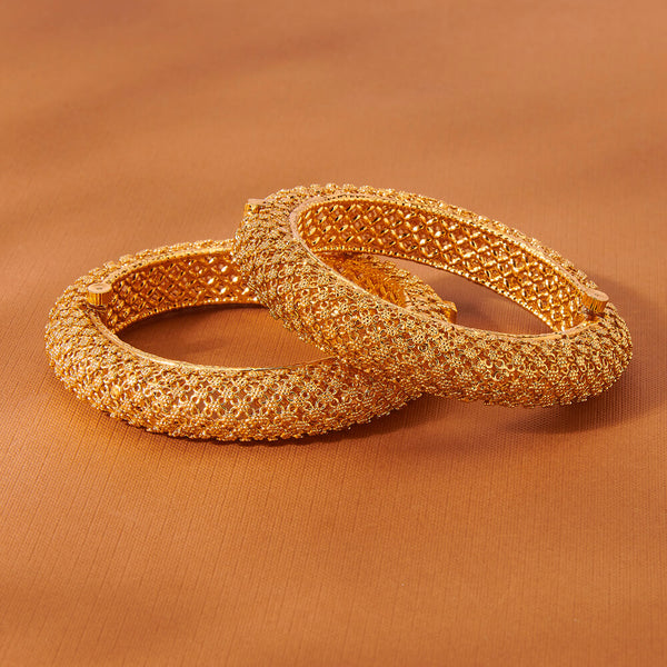 223444 Antique Openable Bangles With Gold Plating