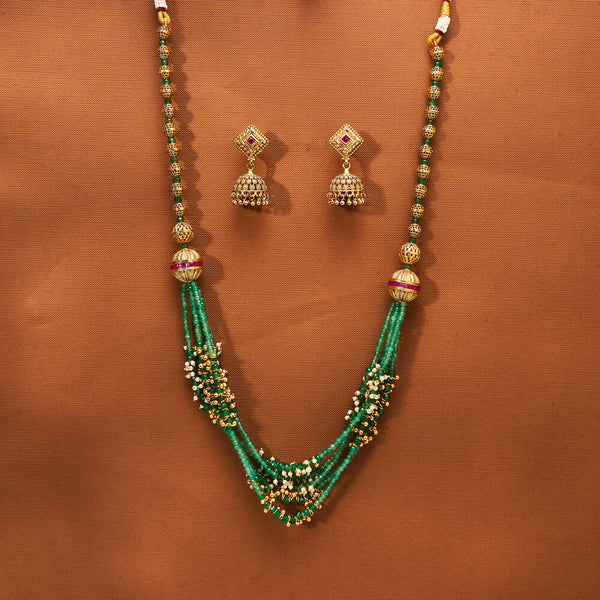 223469 Antique Mala Necklace With Gold Plating