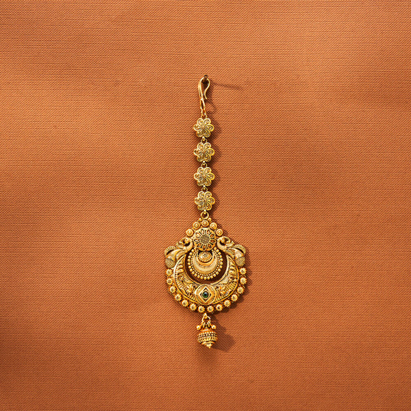 223494 Antique Chand Tikka With Matte Gold Plating