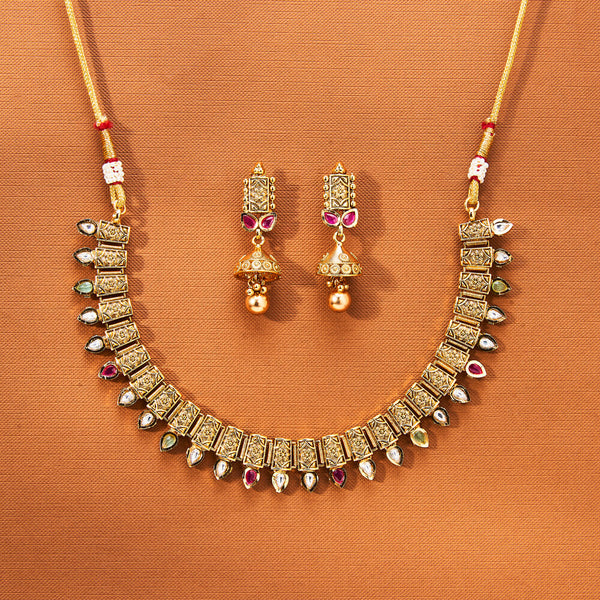 223506 Antique Classic Necklace With Gold Plating