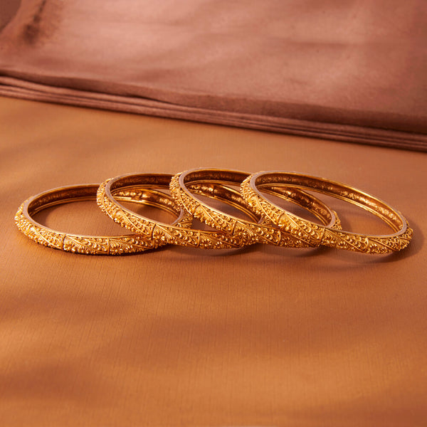 223515 Antique Classic Bangles With Matte Gold Plating