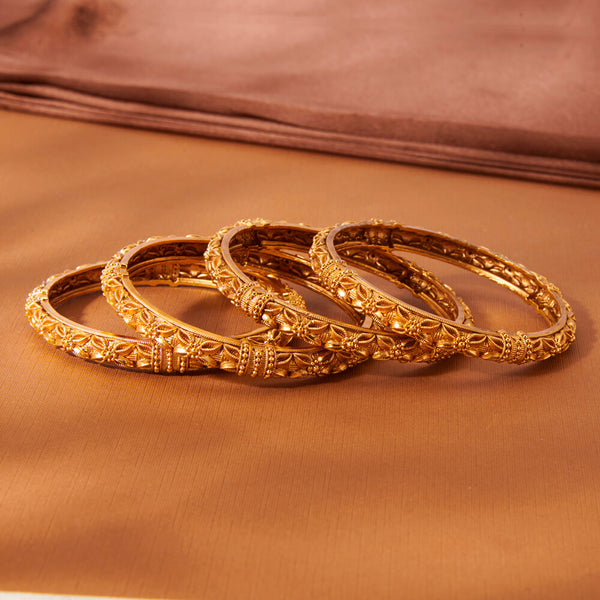 223516 Antique Classic Bangles With Matte Gold Plating