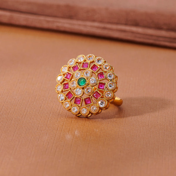 223527 Antique Adjustable Ring With Gold Plating