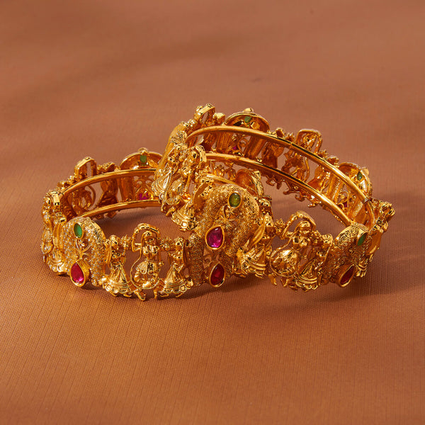 223529 Antique Openable Bangles With Gold Plating