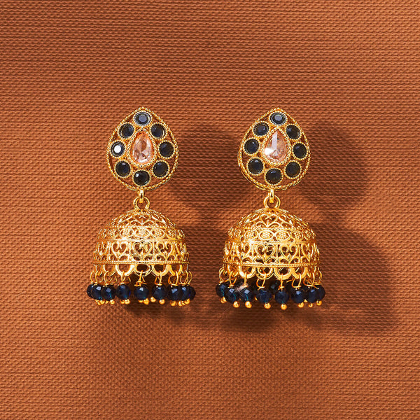 223531 Antique Jhumki With Gold Plating