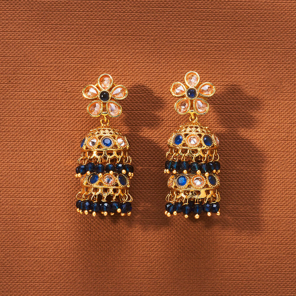 223535 Antique Jhumki With Gold Plating