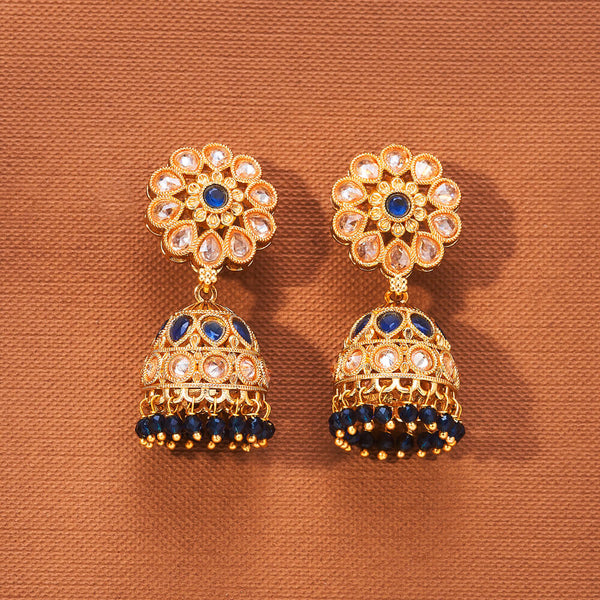 223556 Antique Jhumki With Gold Plating