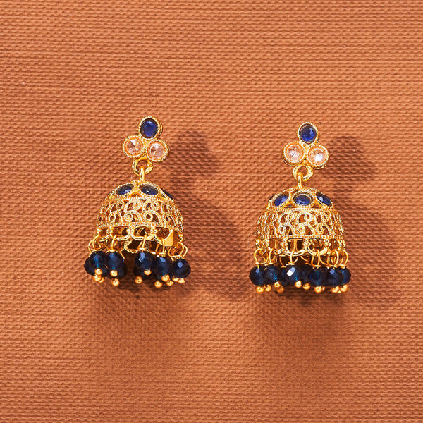223559 Antique Jhumki With Gold Plating