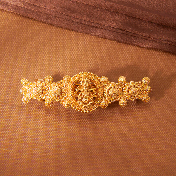 223568 Antique Plain Gold Hair Clip With Gold Plating