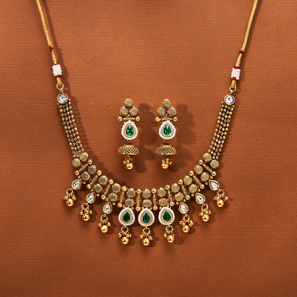 223580 Antique Classic Necklace With Matte Gold Plating