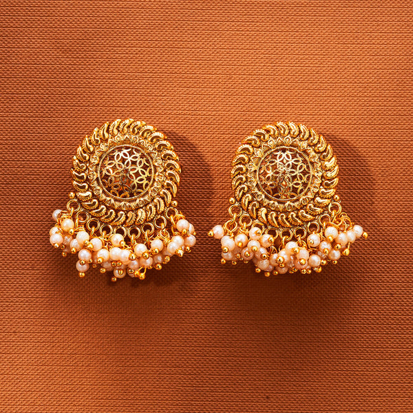 223611 Antique Pearl Tops With Gold Plating