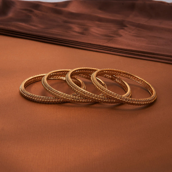 223649 Antique Plain Gold Bangles With Gold Plating